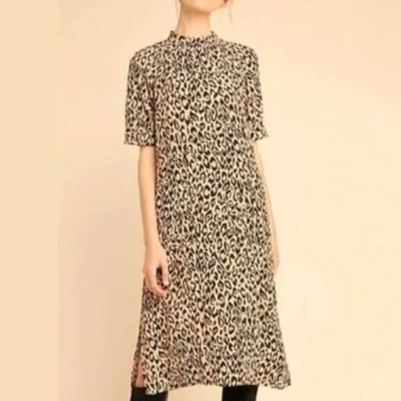 Anthropologie Dresses & Skirts - Anthropologie, worn once, McKenzie Leopard Midi Dress, Size Large